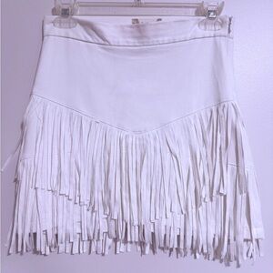 Altar'd State White Fringe Mini Skirt